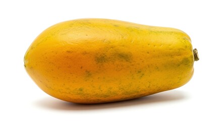 Studio photo of ripe papaya isolated on white background, high detail tropical fruit texture for health, diet, and organic food design projects