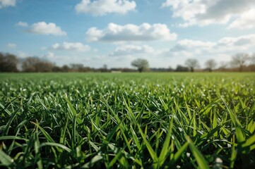 Obraz premium Vibrant spring grass with natural texture and lush greenery