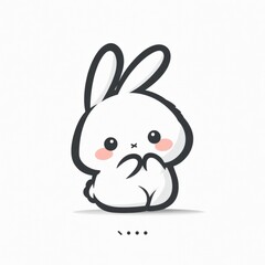 Obraz premium Cute Cartoon Bunny Character with Big Eyes and Playful Expression