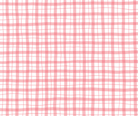 手書き線のチェック柄