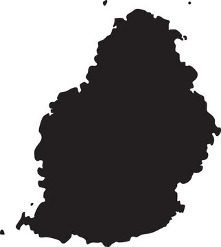 Mauritius map icon black silhouette isolated vector
