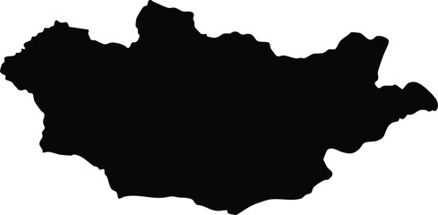 "Mongolia map icon black silhouette isolated vector