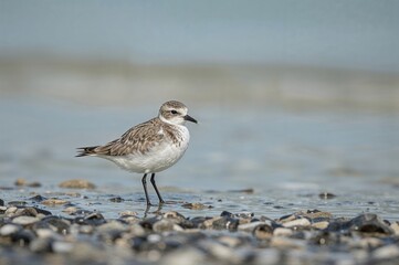 Obraz premium A Small Wading Bird Known as Calidris alba
