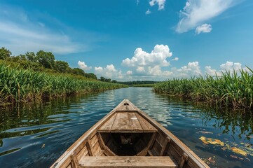 A vessel in a quiet backwater