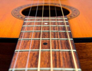 Obraz premium Close-up acoustic guitar neck (1)