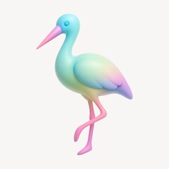 Colorful gradient bird illustration