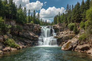 Fototapeta premium Waterfalls in a Northern Region