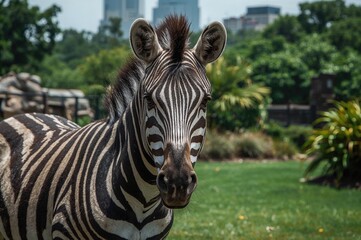 Naklejka premium Zoo display of Chapman's Zebra (Equus burchelli chapmanni)