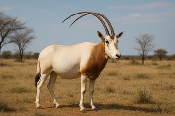 Fototapeta premium Majestic antelope in savanna landscape.