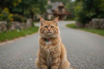 Obraz premium Feline wearing parasite prevention collars