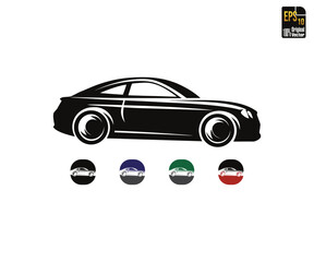 Elegant Luxury Sedan Car Silhouette Vector Design