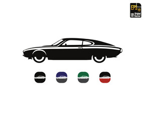 Classic Muscle Car Silhouette Vector Illustration Design