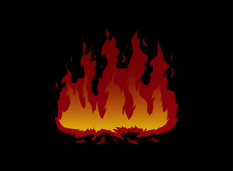 square burning fire flame game ui asset elements icon