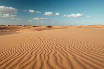 Desert landscape featuring sand dune patterns