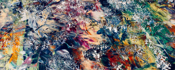 Naklejka premium Abstract art background . Hand painting artwork on canvas .