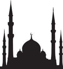 Mosque miner black vector