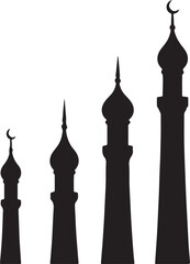 Mosque miner black vector