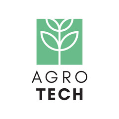 Innovative Farming Logo Concept with Leaf Shape
