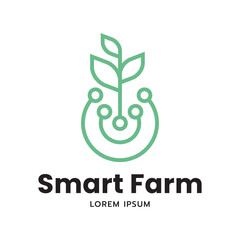 Innovative Farming Logo Concept with Leaf Shape