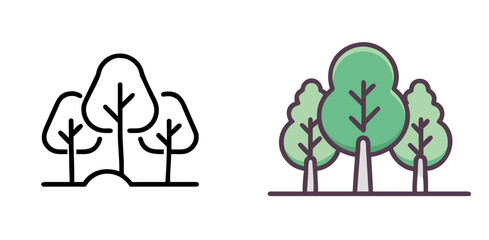 Forest Icon Design for Nature, Environment, and Eco Conservation