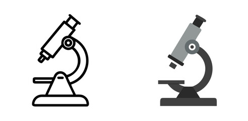 Microscope Icon for Science, Research, Laboratory, Biology and Education