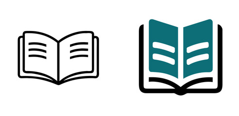 Open Book Icon for Education, Learning, Reading, Knowledge and Academic Studies
