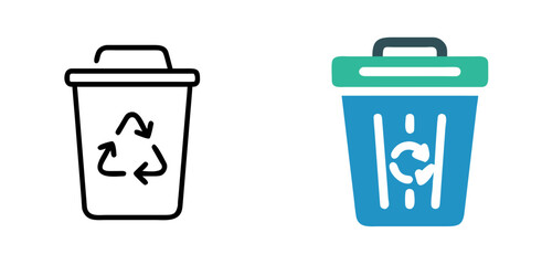 Recycle Bin Icon for Waste Management, Environment, Recycling and Eco-Friendly Practices