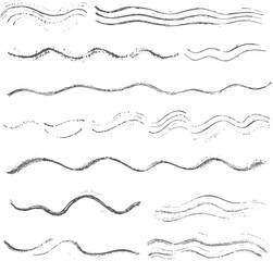 Grunge wavy line texture overlay. Handcrafted stroke pattern with fluid motion. Ideal for creative backgrounds and decorative design layers.