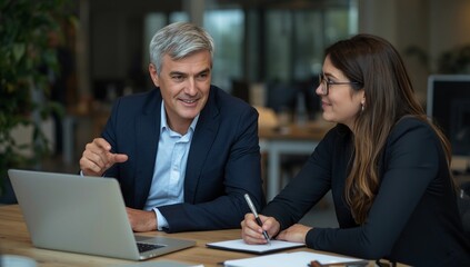 Fototapeta premium business people working on laptop
