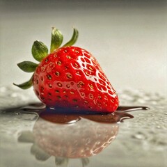 Bright red strawberries with a fresh texture, suitable for healthy food concepts, sweet fruit, and desserts.
