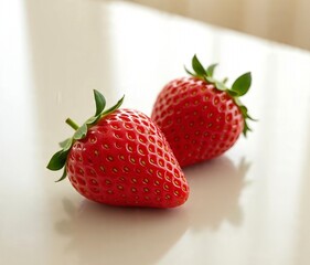 Bright red strawberries with a fresh texture, suitable for healthy food concepts, sweet fruit, and desserts.
