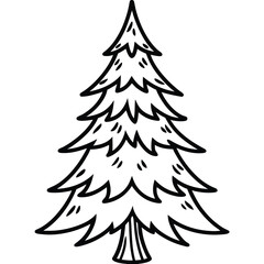 Obraz premium Fir Tree line art vector
