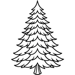 Obraz premium Fir Tree line art vector
