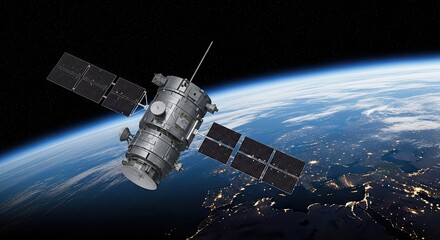 Stunning satellite orbiting Earth capturing data, offering vital communication, and global insights for modern technology applications