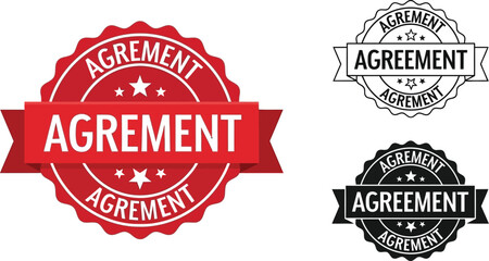 Obraz premium Agreement stamp vector illustration for legal document design