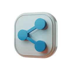 Modern blue share icon on rounded square button transparent background Png