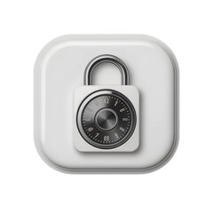Secure combination lock icon for digital security and access transparent background Png