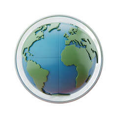 Obraz premium Globe icon world map representing global connectivity and earth transparent background Png