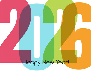 Happy new year 2026 greeting card design