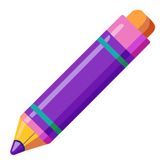 Glossy purple crayon illustration with shine effect