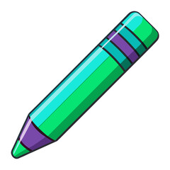Glossy aqua crayon vector illustration with shine