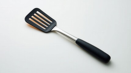 Slotted Spatula with Black Silicone Tip and Stainless Steel Handle