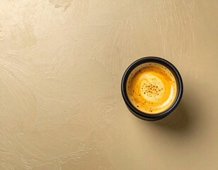 Specialty Coffee and Health Drinks in Porcelain Mug on Natural Stone, Wellness Trend, Photorealistic