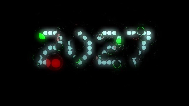 2026 Digital with bubbles - Flat vector with a Glow