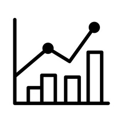 Illustration of a black business graphics icon on a white background