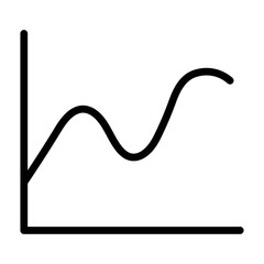 Illustration of a black business graphics icon on a white background