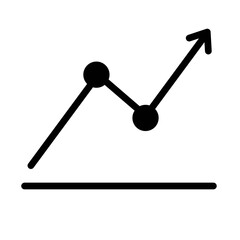 Illustration of a black business graphics icon on a white background