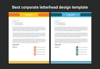 Clean and professional corporate company business letterhead template design with color variation bundle. Clean and professional corporate company business letterhead template design.