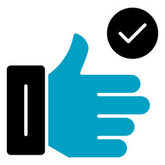 Obraz premium Thumbs Up Glyph Blue Icon