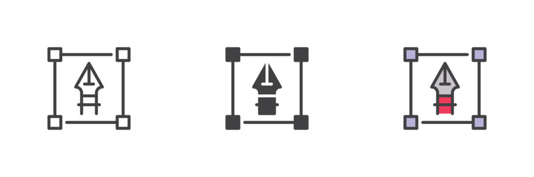 Transform selection icon set pack ? line, solid, filled outline, different style